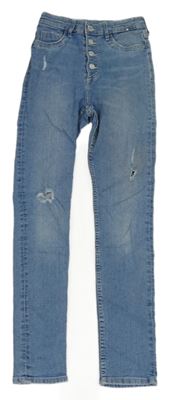 Světlemodré skinny rifle s knoflíky Denim Co.