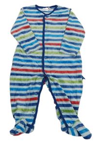 Světlemodro-farebný pruhovaný zamatový overal zn. Bluezoo