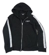 Čierna prepínaci mikina s nápisom a kapucňou F&F