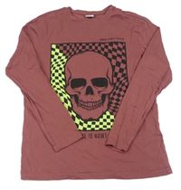 Vínové tričko s lebkou Chapter young