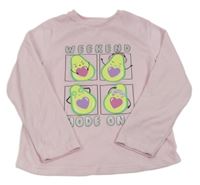 Růžové plyšové pyžamové triko s avokády Primark
