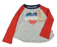 Nové - Šedo-červené triko Levi´s