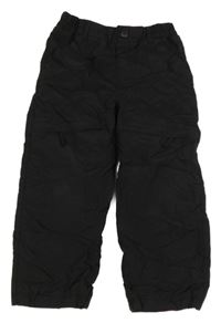 Černé šusťákové zateplené cuff kalhoty H&M