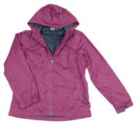 Tmavoružová šušťáková jarná funkčná bunda s kapucňou Alive