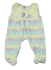 Pruhovano-světležluté sametové dupačky s medvedíkmi C&A