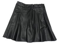 Čierna koženková skladaná sukňa F&F