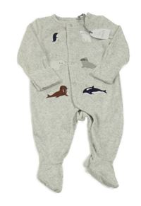 Nové - Šedý sametový overal se zvířaty Tu