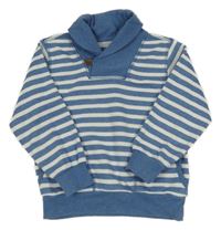 Modro-biela pruhovaná mikina s golierom H&M