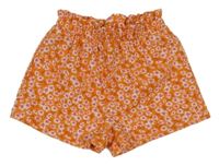 Oranžové kvetované kraťasy Dunnes