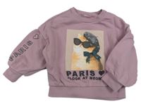 Starorůžová mikina s kočkou M&S