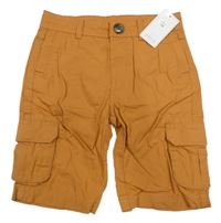 Nové - Rezavé plátěné kraťasy s kapsami Mothercare