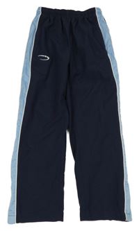 Tmavo-světlemodré šusťákové kalhoty 