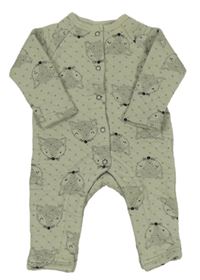 Světlekhaki prošívaný overal s liškami Hema