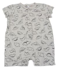 Svetlobéžový kraťasový overal s dinosaurami H&M