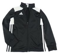 Černo-bílá sportovní propínací mikina Adidas