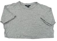 Sivé crop tričko s kapsičkou New Look