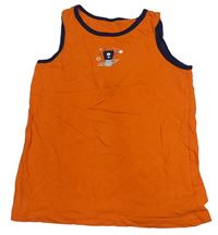 Oranžovo-tmavomodré tielko s príšerkou