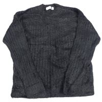Čierny chlpatý sveter H&M