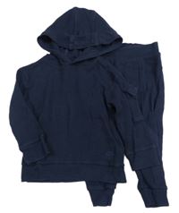 2set - Tmavomodrá vzorovaná mikina s kapucí + tepláky River Island