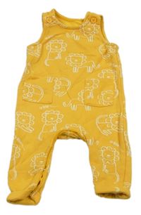 Žlté na traké tepláky so lvy Matalan