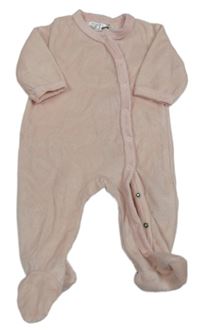 Svetloružový zamatový overal Ergee