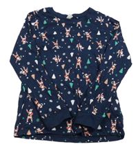 Tmavomodré tričko s vánočním motívom L&D