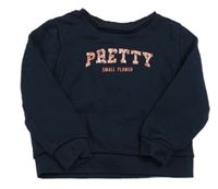 Tmavomodrá mikina s nápisom Kiabi