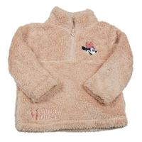 Broskvová chlupatá mikina s Minnií George