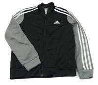 Černo-šedá propínací mikina s logem Adidas
