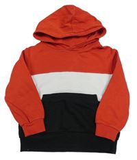 Červeno-čierno-biela mikina s kapucňou H&M