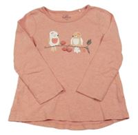 Růžová tunika s ptáčky Topolino