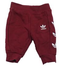 Vínové tepláky s logem Adidas