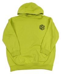 Limetková mikina s potlačou a kapucňou F&F