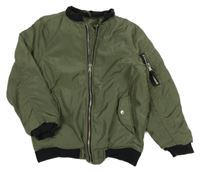 Khaki šušťáková zateplená bunda