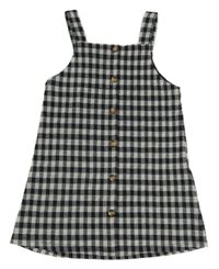 Bielo-čierne kockované šaty s gombíky F&F