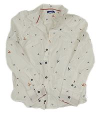 Bílá košile s ptáčky Okaidi