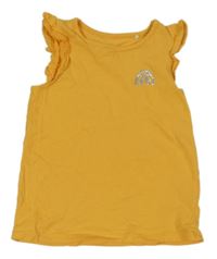 Horčicový top s dúhou a volánikmi Topolino