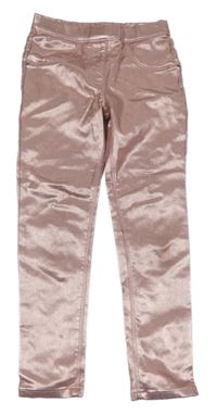 Světlerůžové třpytivé koženkové legíny George 