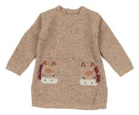 Svetloružové rebrované žinylkové šaty s koníky Primark