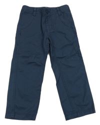 Tmavomodré plátenné chino nohavice Mothercare