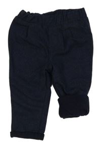 Tmavomodré vlněné podšité kalhoty Primark