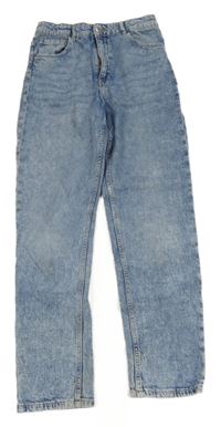 Modré high waist rifle H&M