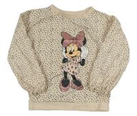 Smotanová bodkovaná á mikina s Minnie Tu