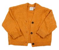 Oranžový melírovaný vlnený prepínaci sveter ZARA