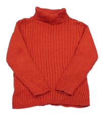 Červený rebrovaný pletený rolák George