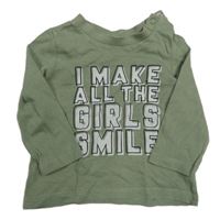 Khaki tričko s nápismi C&A