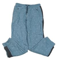 Modrošedé melírované tepláky se stopami a pruhem Kids