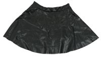Čierna koženková kolová sukňa H&M