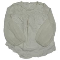 Bílá tunika s krajkou a žoržetovými rukávy Next