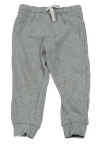 Šedé melírované žebrované tepláky s kapsou F&F